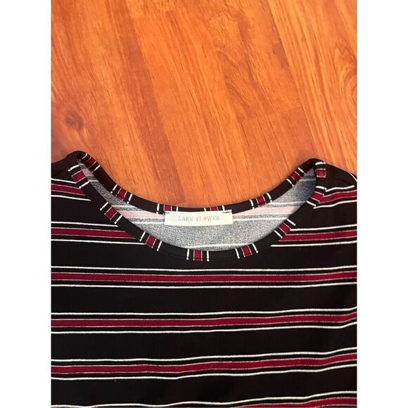 Lake Flower Striped pullover dress with pockets size small - Picture 6 of 9